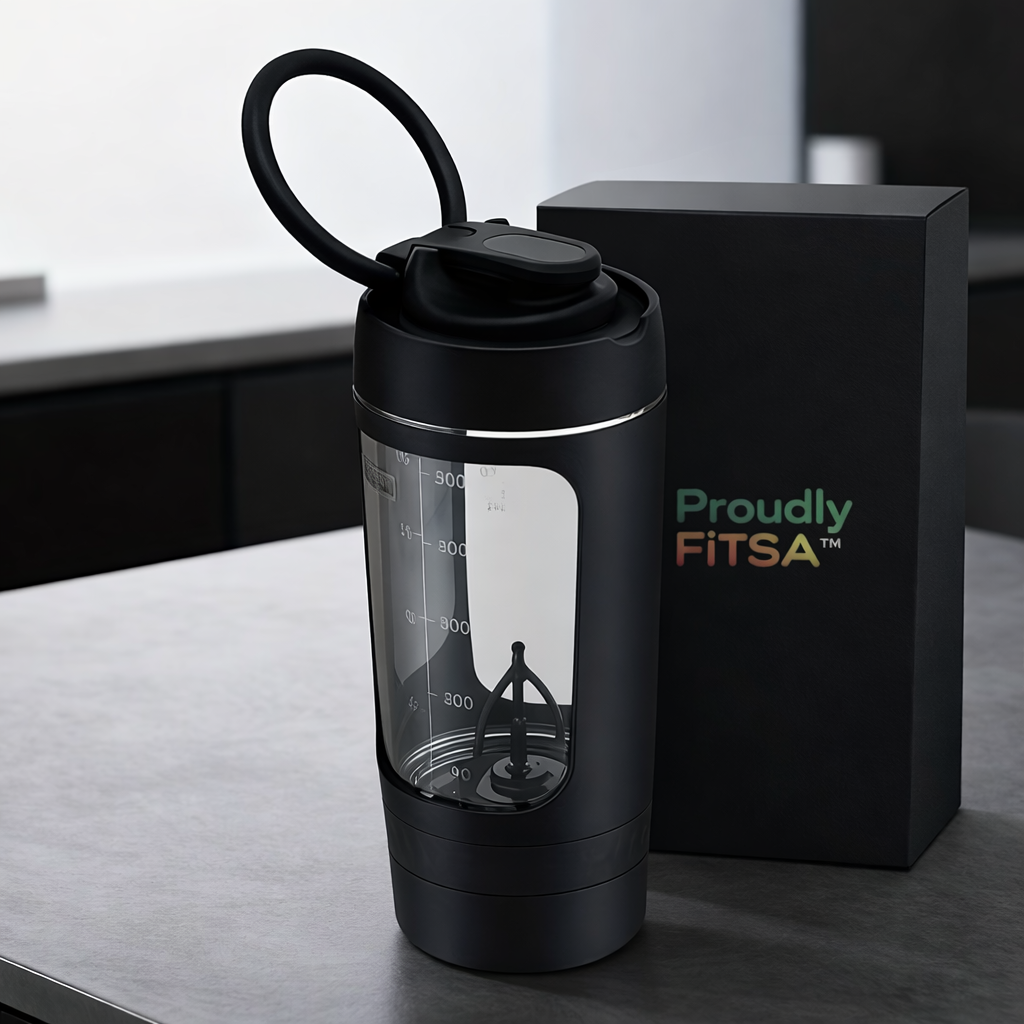 ProudlyFitSA™ - Electric Protein Shaker Bottle 400ml – USB Rechargeable Type-C - BPA-Free  (9000 RPM)